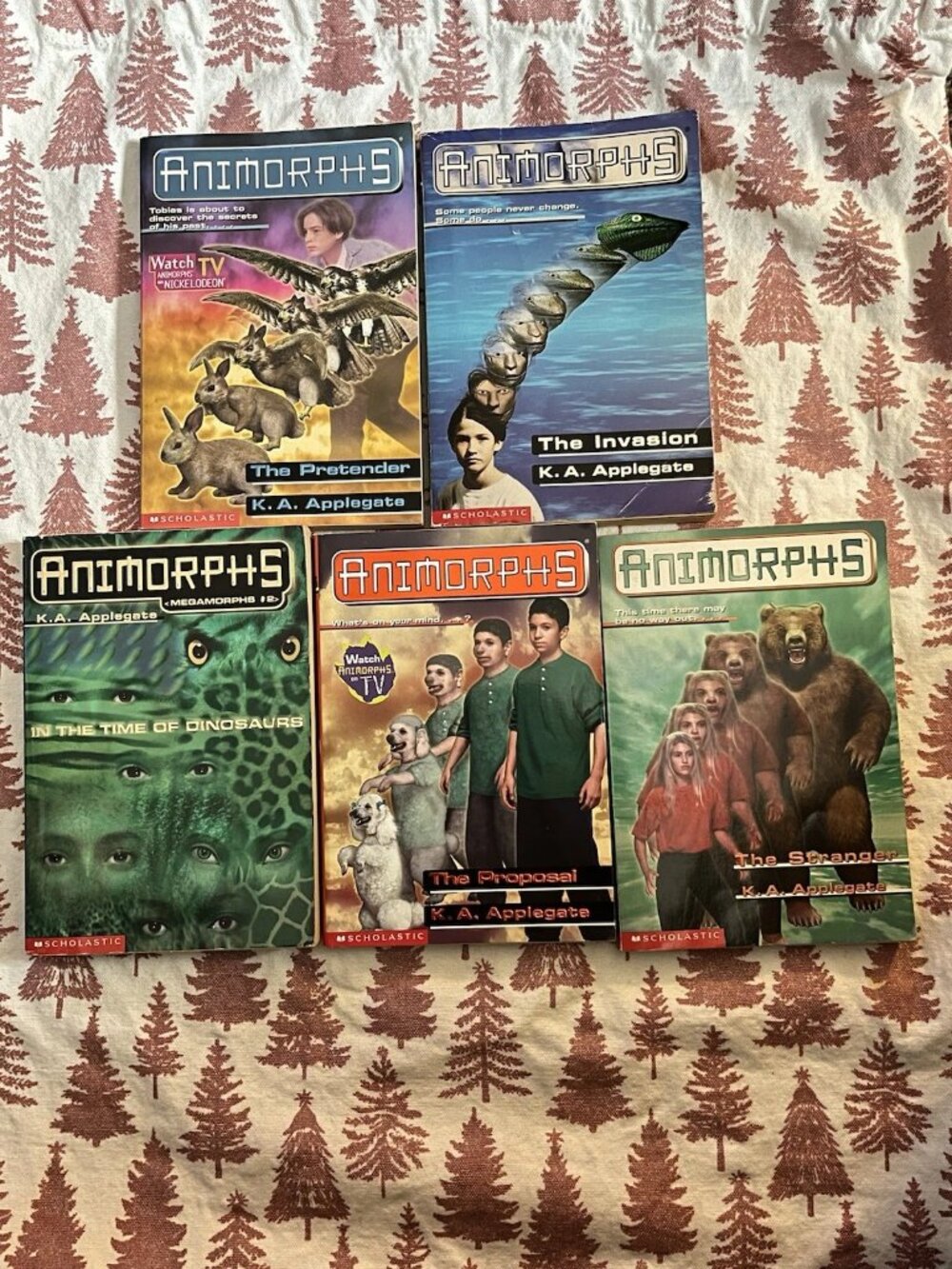 Animorphs Book Lot of 5 Books Pretender Invasion Dinosaurs Proposal Vintage